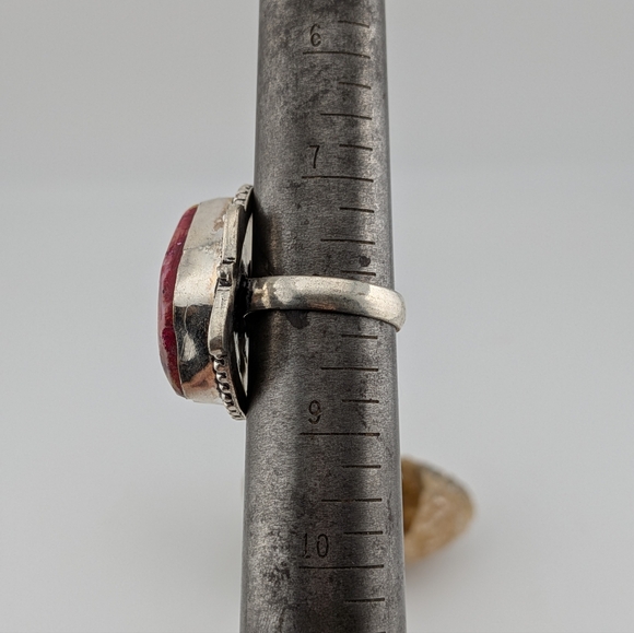 Sterling Silver Rainbow Solar Quartz Stone Ring Size 8 - Picture 3 of 3